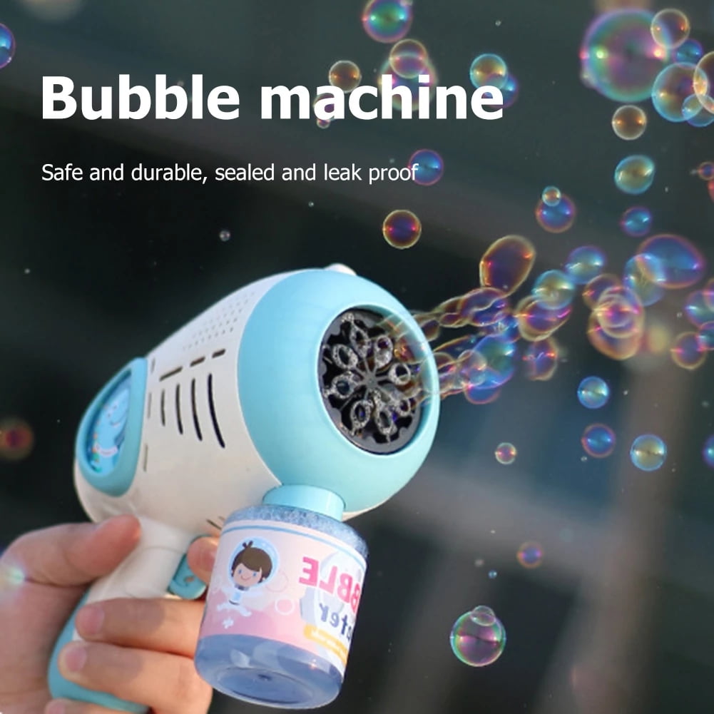 Kids Bubble Shooter Bubble 360° No Leak Automatic Bubble Machine with LED  Light 1 Bubble Solution for Birthday Party Summer Toys Outdoor Activities