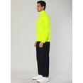 thumbnail image 4 of CamisePaHombres De Mangas Largas Cuello De Cisne Ajuste Delgado Casual Verde Fluorescente 56, 4 of 7