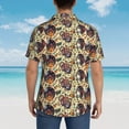 thumbnail image 4 of Balery Fashion Hippie Girl Camisas hawaianas de manga corta para hombre, camisas playeras de corte holgado, camisas de vacaciones con botones,Large, 4 of 7
