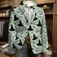 thumbnail image 6 of LTTVQM Halloween Holiday Event Men Daily Corduroy Blazer Warm Thick Fabric Side Pockets Single Button Notched Lapel Sport Suit Casual Outer Coat Mint Green L, 6 of 6