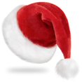 thumbnail image 1 of Gorro de Navidad RJVW, gorro de Papá Noel, Navidad, terciopelo, adulto, rojo, 1 of 8
