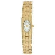 Ladies Goldtone Bracelet Watch Easy Read Mother of Pearl Dial