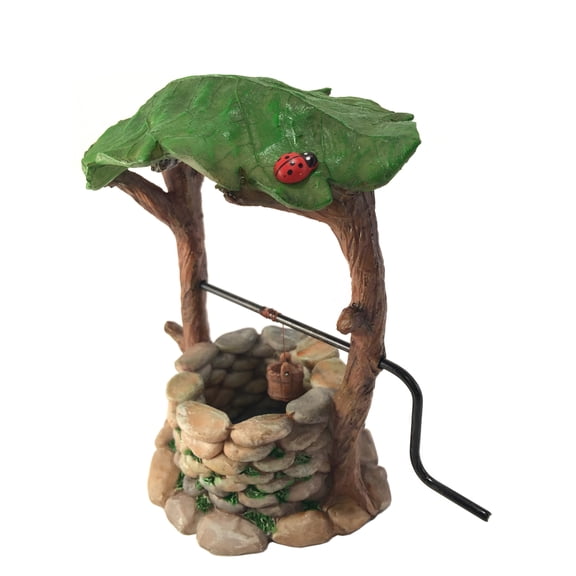 Miniature Wishing Well with Movable Handle and Water Bucket for Garden Gnomes -a Fairy Garden Accessory