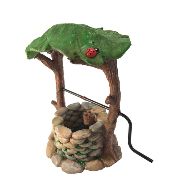 Miniature Wishing Well With Movable Handle And Water Bucket For Garden Gnomes a Fairy Garden 
