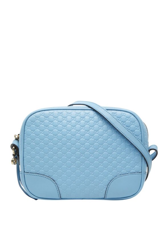 Pre-Owned Gucci Microguccissima Crossbody Shoulder Bag 449413 Blue Leather Women's GUCCI