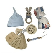 Newborn Baby Gift Set Basket for Baby Boy. 12 Premium Handcrafted Organic Keepsakes