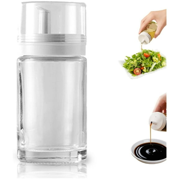 Topboutique Glass Oil Bottle, Small Glass Vinegar Dispenser Bottle, Glass Oil Dispenser for Kitchen, Leakproof Oil Bottle for Cooking & Salad Dressing,1 Pc 100 ml/3.4 oz