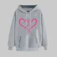 thumbnail image 2 of Plebaso Sweat à Capuche pour Femmes Mignon Cœur Manches Longues Décontracté avec Poches, 2 of 5