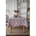 thumbnail image 1 of Granjero Gordo 1 pieza de mantel de comedor de algodón y lino estampado retro azul para decoración de escritorio 250 * 140 cm, 1 of 5
