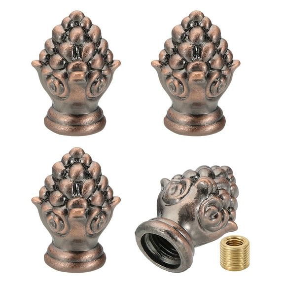 Uxcell 30 x 20mm  Lamp Finials Caps Knob, Solid Lamp Shade Top Decoration Screw Cap Nuts, Red Bronze 4 Set