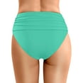 thumbnail image 2 of Women's High Waist Bikini Bottoms - Ruched Swim Briefs, High Cut Full Coverage Swimbottom, 2 of 5