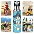 thumbnail image 5 of Stars Skeleton Wear Hats Wings Bats Halloween Sports Bottle with Straw Stainless Steel Water Jug Portable Thermal Cup Leak-proof 1000ML, 5 of 9