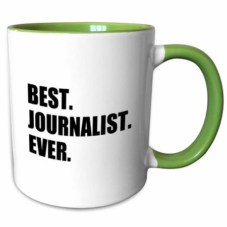 3dRose Best Journalist Ever, fun gift for talented newspaper magazine writers - Two Tone Green Mug, (Best Newspaper Articles Ever)