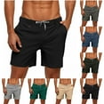 thumbnail image 5 of Chiccall Mens Casual Shorts 2025 Summer Fashion Solid Casual Multi-Pocket Elastic Waist Drawstring Shorts, 5 of 5