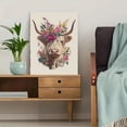 thumbnail image 5 of Highland Cow Floral Canvas Print, Suitable for Living Room, Bedroom, Kitchen, Dining Room, Office, Hallway, 5 of 8