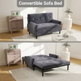 thumbnail image 7 of ZIVACATE 3 In 1 Sleeper Sofa Couch Bed Pull Out Velvet Futon Loveseat for Living Room,Grey, 7 of 7