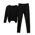 thumbnail image 1 of RXMEKW Pyjamas d'Été pour Femmes, Ensemble de Pyjama d'Hiver Chaud à Manches Longues et Couleur Unie pour Femmes, 1 of 6