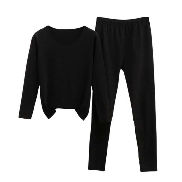 RXMEKW Pyjamas d'Été pour Femmes, Ensemble de Pyjama d'Hiver Chaud à Manches Longues et Couleur Unie pour Femmes