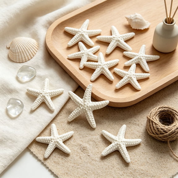 10 Piece Mini Resin Starfish Set, DIY Starfish Decor for Beach Crafts Aquarium Layout Indoor Outdoor, Gift& Coastal Decor