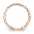 thumbnail image 2 of 14K Rose Gold Ring Band Eternity Diamond Round Polished Shared Prong 1 2ct , Size 6, 2 of 5