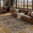 thumbnail image 3 of BERTHMEER 8'x10' Area Rugs for Living Room Large Vintage Brown Carpets for Bedroom Office Machine Washable Farmhouse Dining Room Oriental Rugs Non Slip Traditional Distressed Rugs, 3 of 9