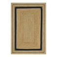 thumbnail image 3 of Unique Loom Braided Jute Collection Area Rug - Gujarat (6' 1" x 9' Rectangle Natural and Navy Blue/Navy Blue), 3 of 7