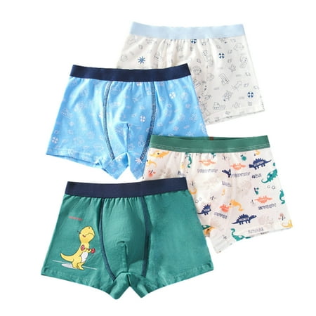 

Godderr Kids Toddler Printed Boxer Briefs for Boys 4PCS Assorted Soft Cartoon Cotton Shorts for 2-16Y Moisture-Wicking Underwear