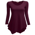 thumbnail image 1 of CHOK Tunique Longue à Manches Longues Col en V pour Femmes Robe T-Shirt, 1 of 3