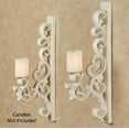 thumbnail image 2 of Astrella Antique White Traditional Scroll Wall Sconce Pair, 2 of 4
