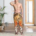 thumbnail image 2 of Naloa Fall Farmhouse Pumpkins1 Pajama Pants Men, PJ Bottoms, Sleep & Lounge Pants-Large, 2 of 6