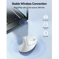 thumbnail image 5 of TECKNET Ergonomic Wireless Mouse, Rechargeable Mouse Wireless Silent for Carpal Tunnel Right Hand, 2.4GHz USB Vertical Mouse Wireless for Laptop, 5 Adjustable 4800 DPI, Computer, MacBook, Desktop, 5 of 8