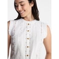 thumbnail image 5 of Time and Tru Women's Lace Inset Sleeveless Cotton Top, Sizes XS-XXXL, 5 of 6
