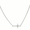 thumbnail image 1 of 925 Sterling Silver Large Sideways Cross Necklace Pendant Charm Religious, 1 of 5