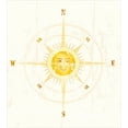 thumbnail image 3 of Compass Duvet Cover Set, Vintage Boating Windrose with the Face of the Sun in the Middle North South East West, Decorative 3 Piece Bedding Set with 2 Pillow Shams, Queen Size, Yellow, by Ambesonne, 3 of 3