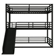 thumbnail image 5 of Lisonu Queen over Queen over Queen Triple Bunk Bed, Heavy-Duty Metal 3-Tier Bunk Bed for Adults & Teens, Space-Saving Solution for Vacation Homes, Black, 5 of 17
