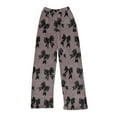 thumbnail image 5 of CCRFTGI Pants for Girls&nbsp;10-12 Casual Cute Bowknot Print Lounge Pants 2025 Fall Trendy Pants Basic Wide Leg Lounge Pj Bottoms Gray 100, 5 of 6