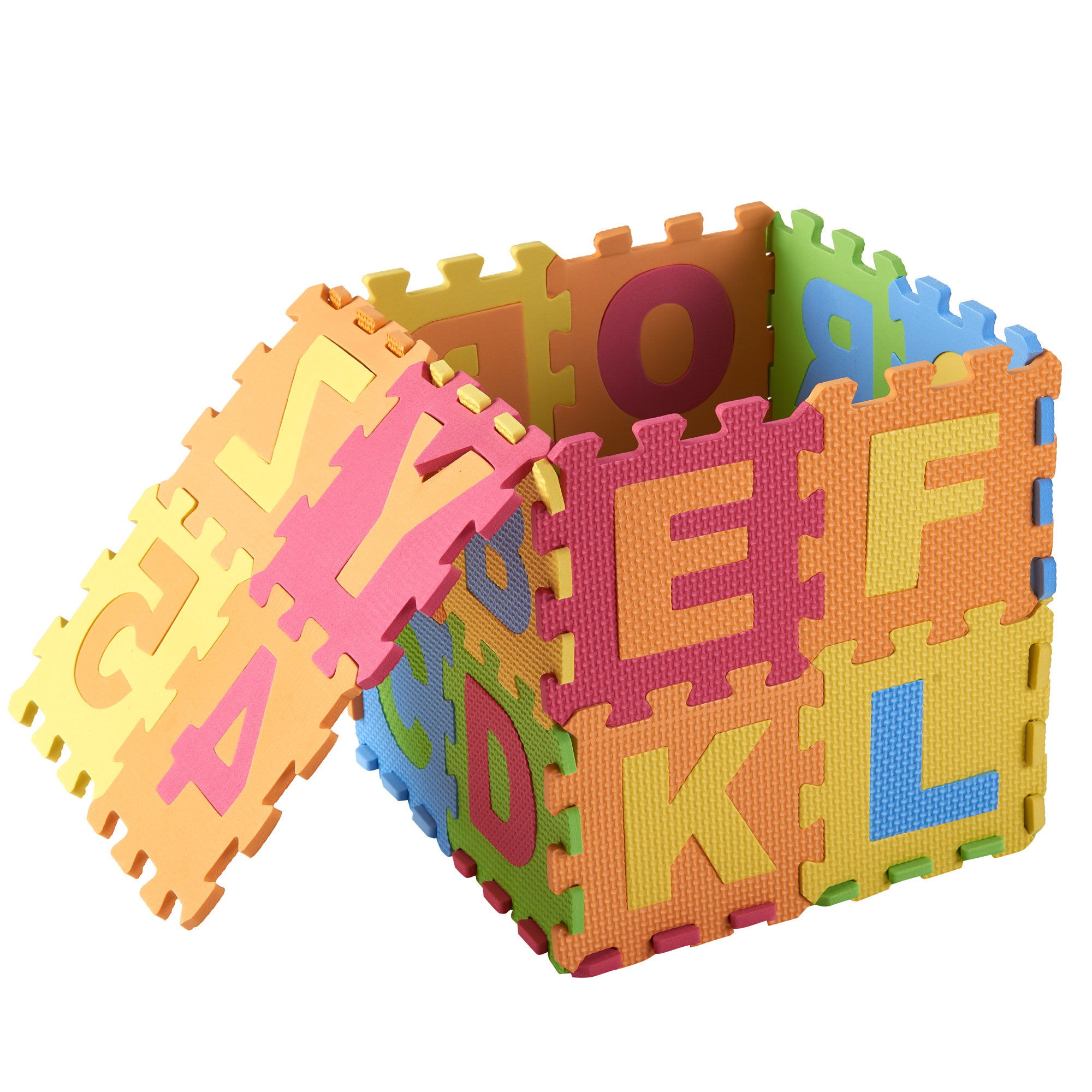 (Pack of 2) Dimple Baby Foam Play Mat (36-Piece Set) 6.25 x 6.25 Inches Interlocking Alphabet and Numbers, Floor Puzzle, Colorful EVA Tiles for Girls And Boys, Soft, Reusable, Easy to Clean