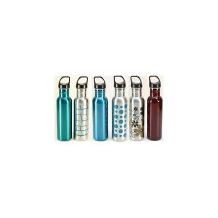 Silver One Red Stainless Steel BPA-free 24Oz-710ml Water Bottles -Set of 6