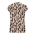 thumbnail image 5 of Riecok Silk Satin Shirt Womens Cap Short Sleeve V Neck Pullover Trendy Printed Tunic Tops Summer Blouses, 5 of 6