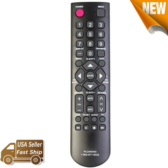 XYZ Sales RC200NS00 Wireless Remote Control, for Sanyo DP32649/DP32D53/FVD3924, Black