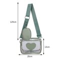 thumbnail image 3 of Bolso bandolera de PVC transparente Love Fashion Shoulder Bag con bolso pequeño (verde), 3 of 8