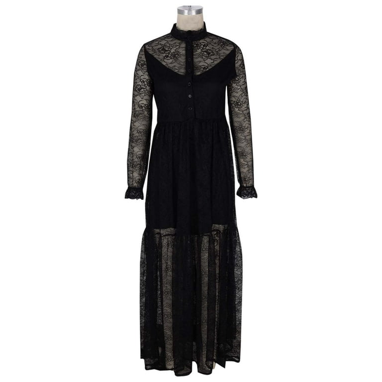 blue dress for baby girl Unique Vintage Black Delores Swing Dress with Sleeves main image 1