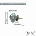 thumbnail image 2 of Perilla Home Printed Ceramic Knobs for Cabinet Vintage Kitchen - Set of 8 Assorted Decorative Cupboard Door & Wardrobe Drawer Pulls Chrome Hardware Handle Mix Design Knobs (White & Grey), 2 of 5