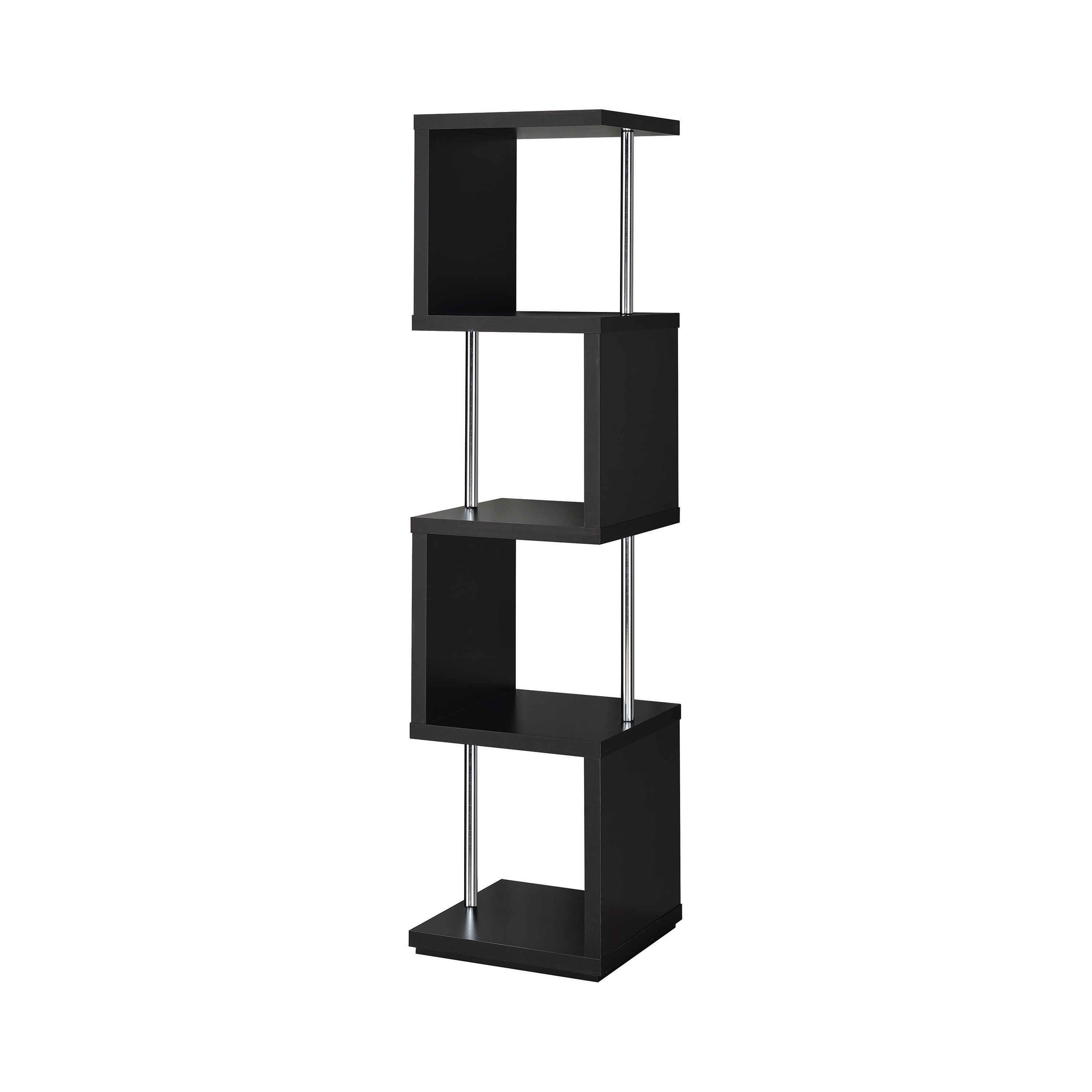 4shelf Bookcase Black and Chrome