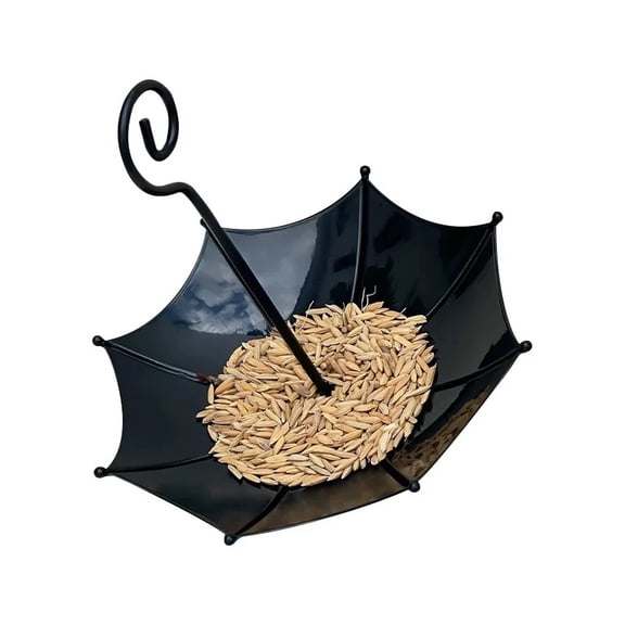 Umbrella Bird Feeder Hanging Bird Bath Outdoor Garden Decor, Hanging Bird Seed Tray for Yard and Garden Decoration