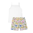 thumbnail image 5 of Asxite Toddler Girls Summer Outfits Print Floral Sleeveless Tank Top and Shorts Set 4-15Y, 5 of 7