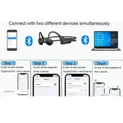 YouthWhisper Bone Conduction Headphones with Mic, Open Ear Wireless Headset with Boom Mic, Bluetooth Noise Canceling Headphones for Home Office, Driving, Traveling, Workouts