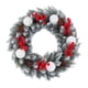 thumbnail image 1 of Corona navideña Corona navideña artificial Corona para puerta de entrada Bayas rojas Navidad Blanco, 1 of 9