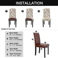 thumbnail image 6 of Stretch Dining Room Chair Cover Removable Washable Slipcover 4pcs White and Coffee Color, 6 of 6