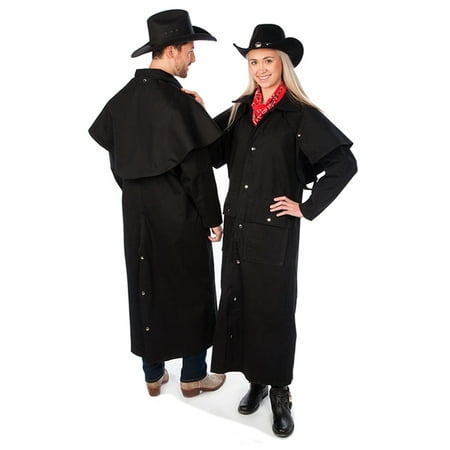 Black Duster Jacket - Adult Black Denim Cotton Western Duster Jacket